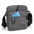 thumbnail image 1 of Bolsa cruzada de lona, bolsa reflectante para teléfono para hombre, bolsa de trabajo (gris vertical) Likrtyny Para estrenar, 1 of 7