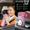 thumbnail image 5 of 30oz Hello Kawaii Cat Cute Stainless Steel Tumbler with Lid and Straw,Spill Proof Travel Cup Double Wall Vacuum Insulated Coffee Mug with Top Handle Pink, 5 of 7