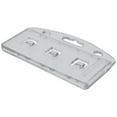 thumbnail image 3 of 5 Pack - Vertical Half Card Badge Holder for Smart Cards (CHIP Insert) PIV Common Access and Credit Cards - Crystal Clear Hard Polycarbonate Plastic - Heavy Duty Grippers Clamp Tight by Specialist ID, 3 of 5