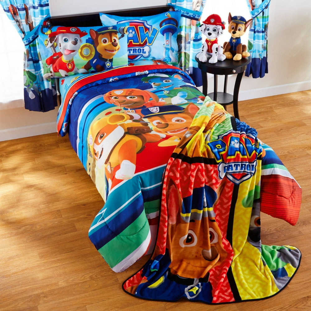 Full Size Paw Patrol Comforter & Sheet Set (5 Piece Full Size Bed In A