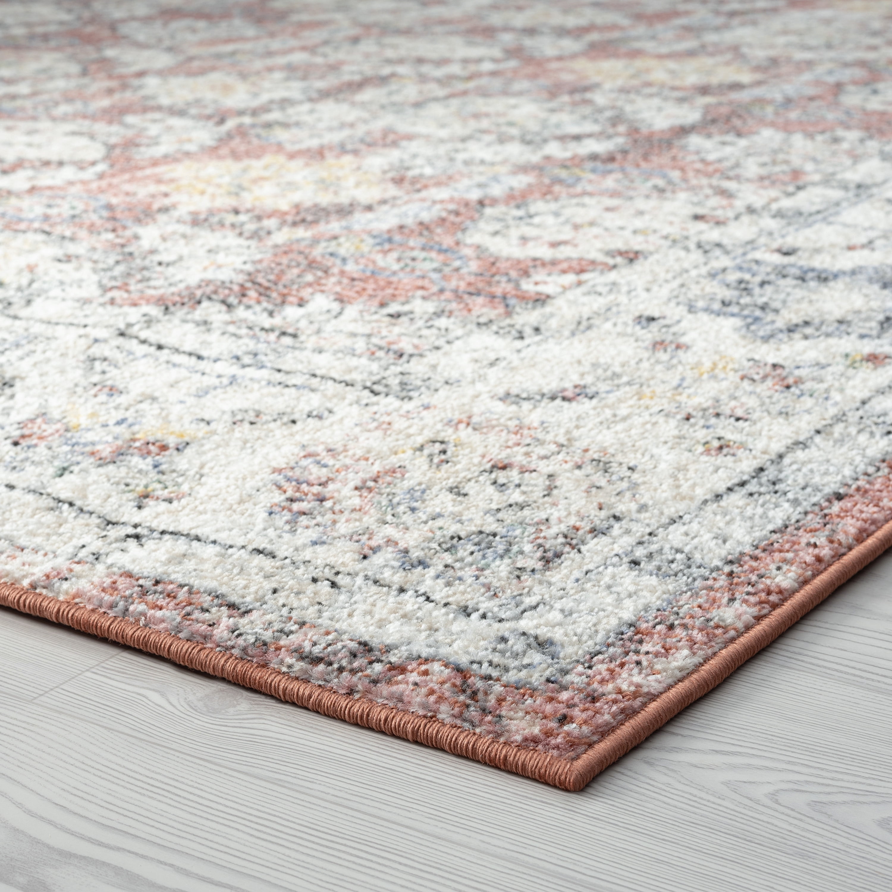 Addison Traditional 9' x 12' Rust and Cream Polypropylene Indoor Area Rug