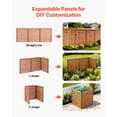thumbnail image 3 of KFFKFF Wooden Privacy Fence, 32 x 38 inch Air Conditioner Cover, 3-Panel Solid Outdoor Wood Screen with Adjustable Angles, Reinforced Hinges, Multi-Purpose Fence for Garden and Trash Can Concealment, 3 of 9