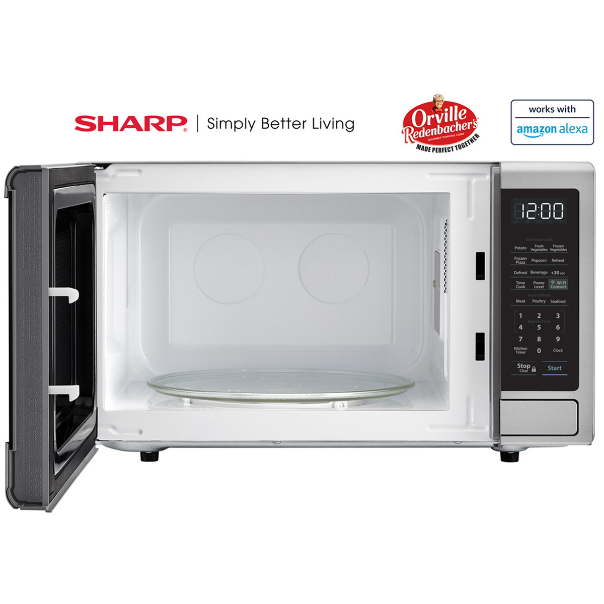1.1 cu. ft. 1000W Sharp Stainless Steel Smart Carousel Countertop Microwave Oven (SMC1139FS) - image 5 of 10