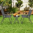 thumbnail image 4 of Gymax 3PCS Folding Patio Bistro Set Outdoor Furniture Set w/ Steel Frame, 4 of 10