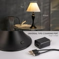 thumbnail image 4 of O'Bright Ember Cordless Table Lamp – Rechargeable, Touch Dimmable, Battery Operated, E26 LED Bulb, Type-C Fast Charging, Portable Lamp for Bedroom, Living Room, Office, Black, 4 of 7