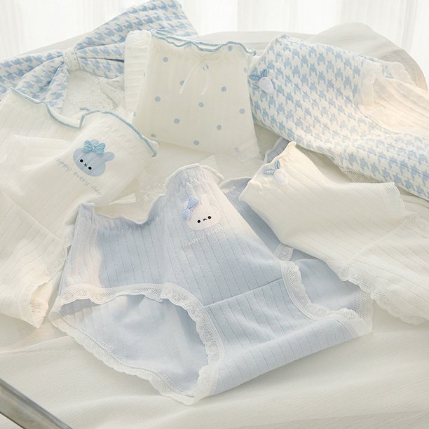 Ropa interior japonesa para mujer, ropa interior bonita, transpirable, de cintura media, bolsa de entrepierna de algodón puro, calzoncillos finos para estudiantes a la cadera