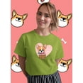 thumbnail image 2 of Cute Corgi In A Basket T-Shirt Women -Image by Shutterstock, Female x-Large, 2 of 4