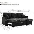 thumbnail image 2 of JERBOR Tufted Sectional Sleeper Sofa Pull Out Couch Bed - Modern Upholstered L Shaped Convertible Sofa Bed with Chaise Lounge and Storage for Living Room, 2 of 11