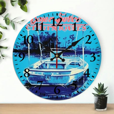 YILUYINQING Silk Screen Wooden Wall Clock, Silent Mechanical Movement for Home Decor - 10 Inches, Perfect for Living Rooms, Kitchens, Dorms 10x10in