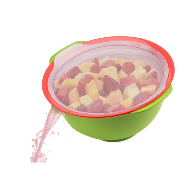 Watermelon Fresh Cut Fruit Bowl With Strainer And Lid 7 Quart Green Large 7 Quart Capacity By Profreshionals Walmart Com