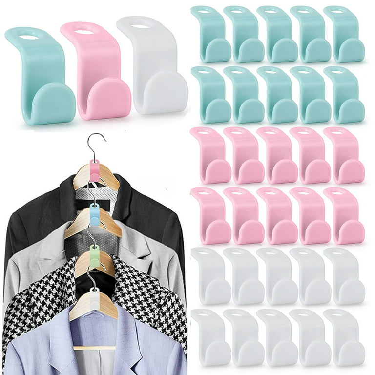 10pcs Triangle Shaped Clothes Hanger Connector Hooks Space Saving