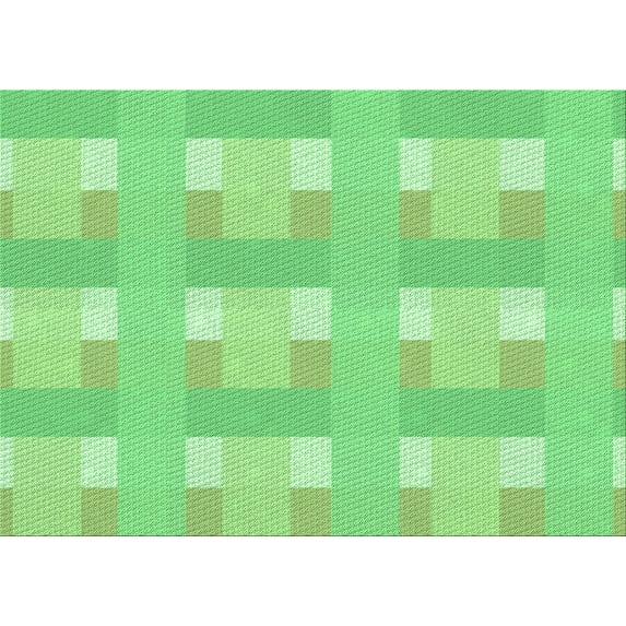 Ahgly Company Machine Washable Indoor Rectangle Transitional Jade Green Area Rugs, 7' x 10'