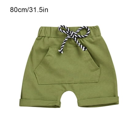 

Elroy Baby Shorts Cotton Blend Short Trousers Newborn Solid Color Pants Green 80cm