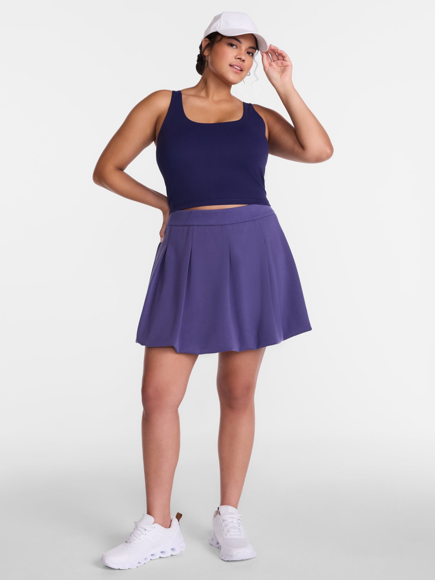 Avia Women's Pique Knit Pleated Bubble Hem Skort, Sizes XS-XXXL