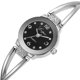 thumbnail image 3 of Reloj de cuarzo retro para mujer, reloj de aleación, conjunto de reloj de pulsera delicado para mujer (negro plateado), 3 of 5