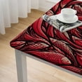 thumbnail image 4 of Burnt Orange Elastic Square Tablecloth, Leafage Pattern Flower Petals Home Decorative Tablecloths, Great for Home Kitchen/Parties/Holiday Dinner, 4 of 7