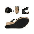 thumbnail image 2 of BLISSFUL STEP Lace Ankle Strap Platform Wedges Heel Sandals for Women Black 6, 2 of 7