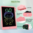 thumbnail image 4 of Tableta de escritura LCD CHAFEGY de 12,9" para niños, rosa, impermeable, 4 of 7