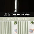 thumbnail image 4 of Soft Green Pinch Pleated Full Blackout Curtains Linen Blended Room Darkening Window Panels 84 inch for Living Room Bedroom Thermal Insulated Pinch Pleat Drapes with Hooks 60" Wx84 Lx1, 4 of 7