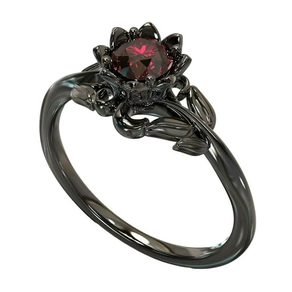 lixuesong Multipurpose Skull Gothic Rings Retro Black Gold Heart Love Crystals Zirconia Accessory for Christmas Valentines Day