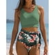thumbnail image 2 of Conjunto de bikini para mujer, cintura alta, estampado floral, traje de baño de dos piezas con lazo lateral, 2 of 5