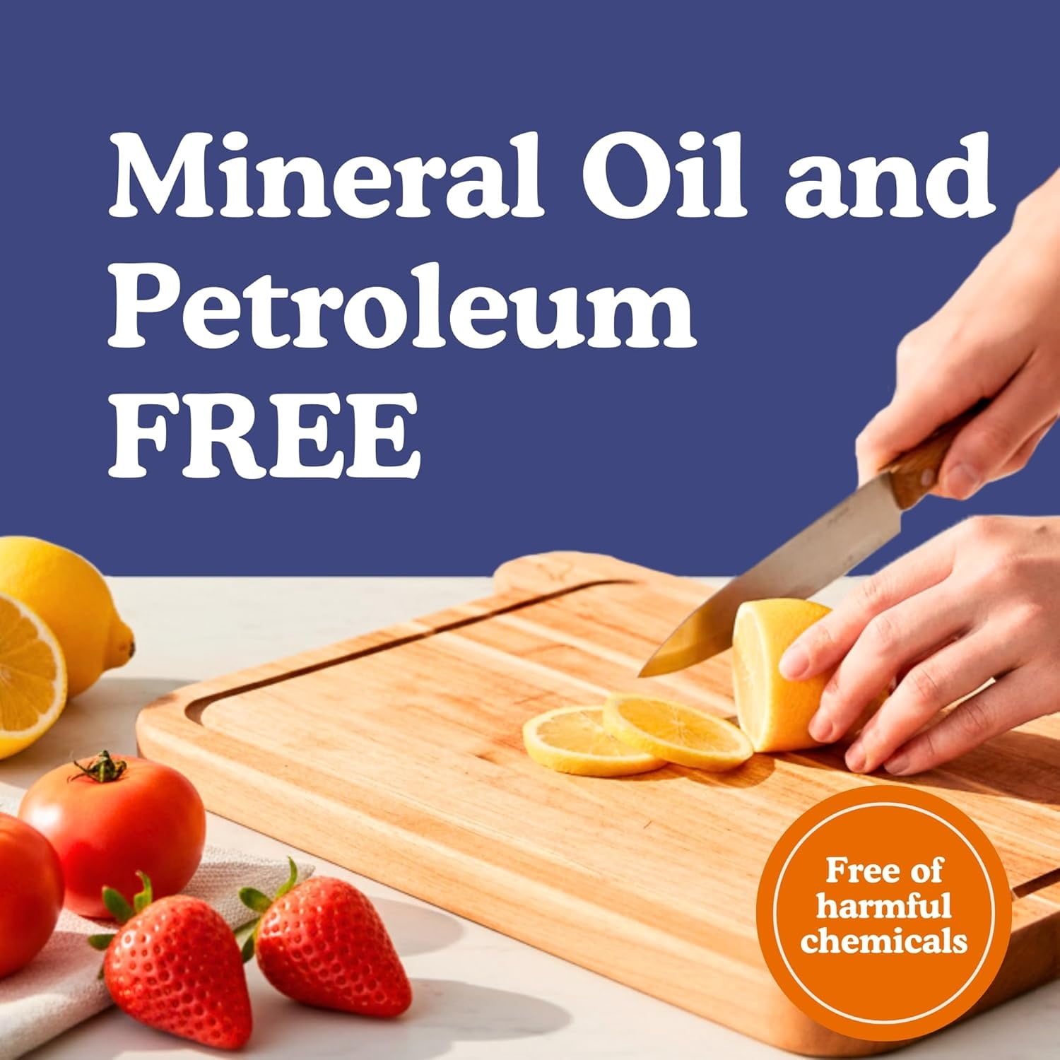 Non Toxic Cutting Boards - Cutting Board Set Free of Mineral Oil, Made of FSC Acacia Wood - Cutting Boards for Kitchen - Includes 3 Chopping Boards