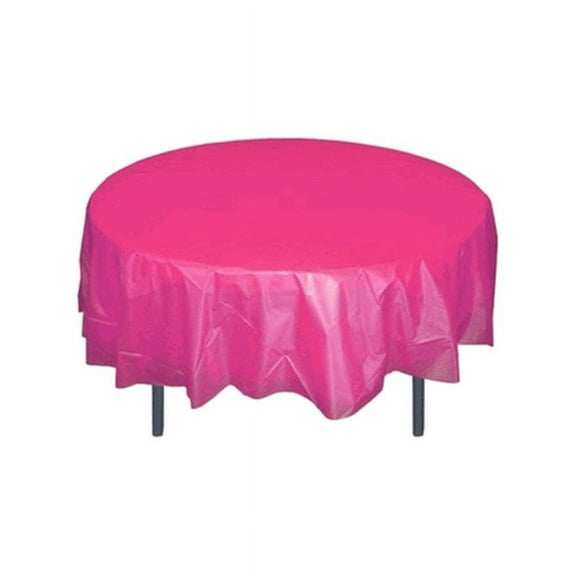 *12 Count* Cerise 84" Round Plastic Tablecloths