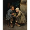 thumbnail image 3 of Helene Schjerfbeck 15x18 Black Modern Framed Museum Art Print Titled - A Boy Feeding His Little Sister (1881), 3 of 5