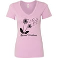 thumbnail image 3 of Inktastic Spread Kindness Dandelion Women's V-Neck T-Shirt, 3 of 5