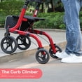 thumbnail image 6 of COSYWILL Rollator Walkers with Seat for Seniors, Foldable 10" Big Wheels All Terrain Rolling Walker,Adjustable Handles, Mobility Walker for Seniors,Light Red, 6 of 10