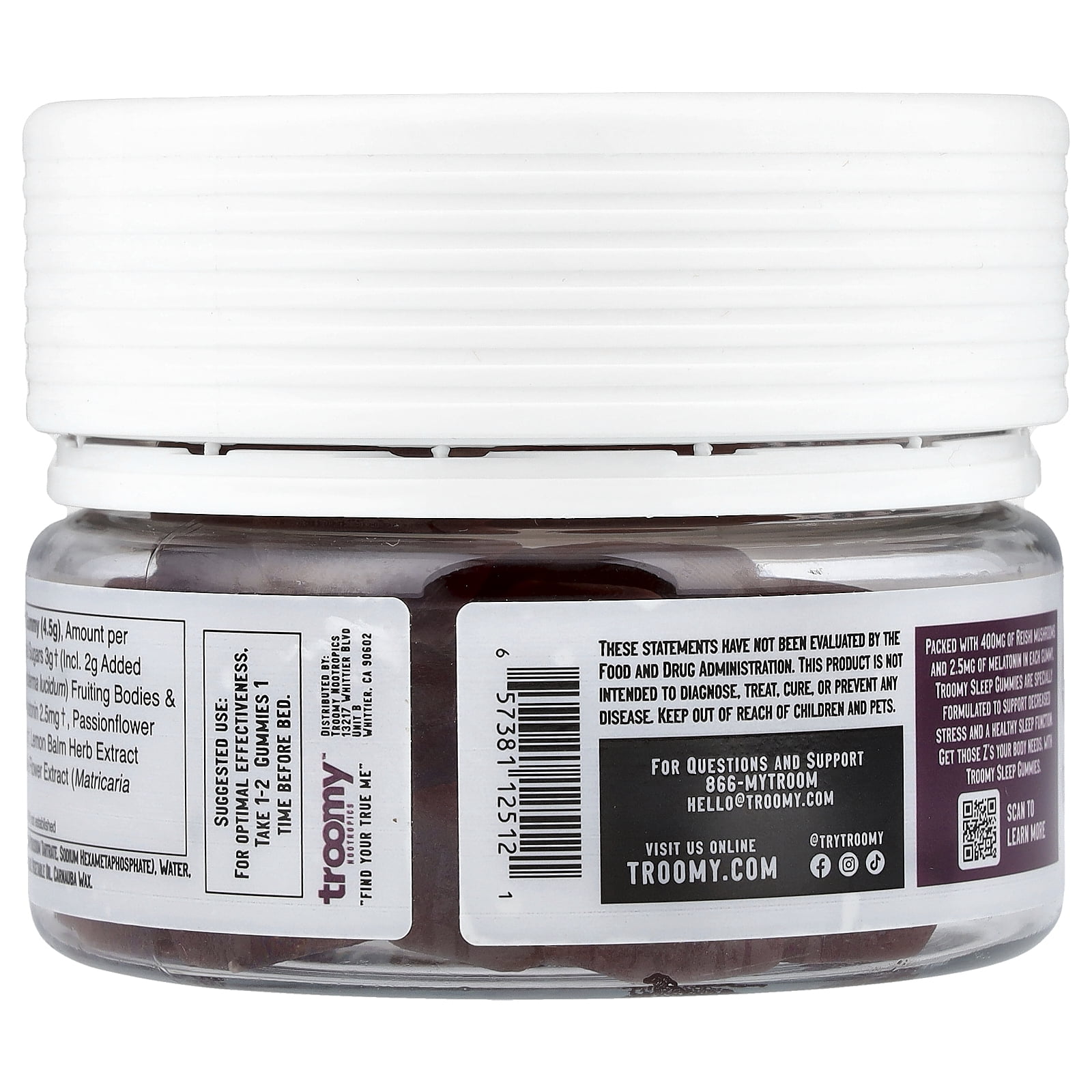 Sleep: Reishi + Melatonin Gummies by Troomy Nootropics