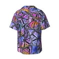 thumbnail image 2 of JUNZAN Mens Casual Button Down Shirts Short Sleeve Watercolor Butterflies Print Shirt-X-Large, 2 of 7