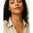 thumbnail image 4 of Molenia Birthstone Cross Necklace for Women: 925 Sterling Silver Heart Cross Necklace Dainty Cross Jewelry Gifts for Her Mom Daughter Wife Lover Anniversary Christmas Birthday 18"+2" Adjustable, 4 of 9