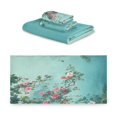thumbnail image 2 of 3 Piece Bath Towels Set Bath Towel, Hand Towel and Face Towel for Bathroom, Gym, Hotel Flowers and Butterflies Flying, 2 of 8
