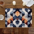 thumbnail image 4 of Vintage Watercolor Color Block Placemats Set of 4,Wipeable Washable Table Mats for Dining Tables, Abstract Blue Brown Waves Place Mats for Kitchen Event Party Tabletop Decor, 4 of 9