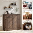 thumbnail image 3 of KIGOTY Kitchen Tilt-Out Trash Cabinet, Pet Proof Wood Trash Cans for Dining Room,Living Room, Brown, 3 of 10