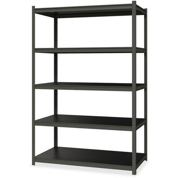 18 x 48 x 72 in. Powder Coated Horse Gray & Black Steel Shelving - 5 Shelf PRM