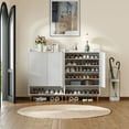 thumbnail image 4 of SICOTAS 50.7"H Tall Shoe Storage Cabinet Set of 2 with 2 Fluted Doors & 4 Adjustable Shelves, High-Gloss White 7-Tier Modern Shoe Cabinet up to 24 Pcs, Narrow Shoe Organizer Cabinet for Entryway, 4 of 9