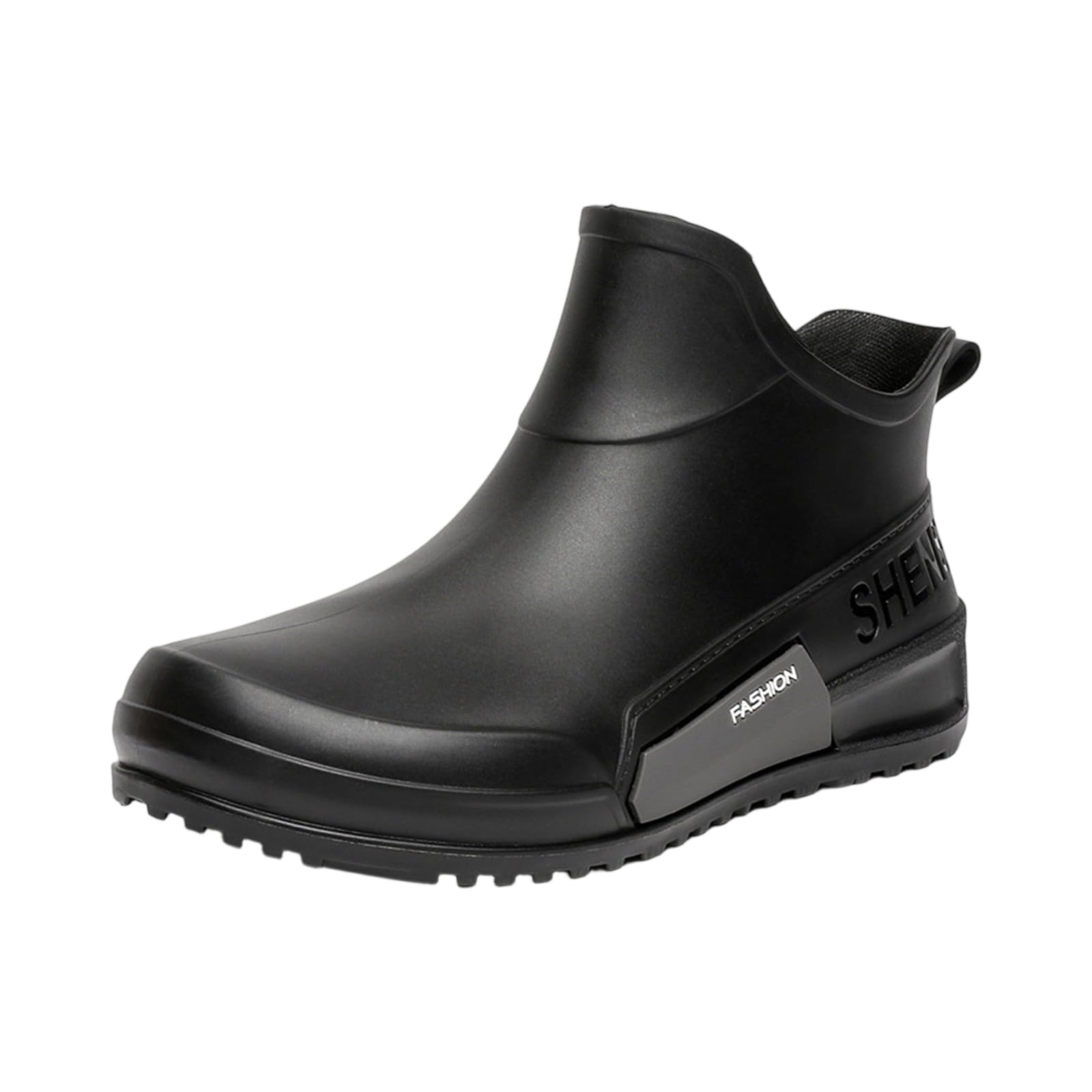 Willtoo Rain Boots for Women Fashion Walking Water Shoes,Water Resistant Ankle Rubber Boots Non-Slip Soles Mid Calf Booties Outdoor Casual Slip On Rubber