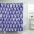 thumbnail image 1 of ZY-suttom Blue Hand Watercolor Floral Pattern Grid and Vitrage Paint Shower Curtain 60x72 inch, 1 of 1