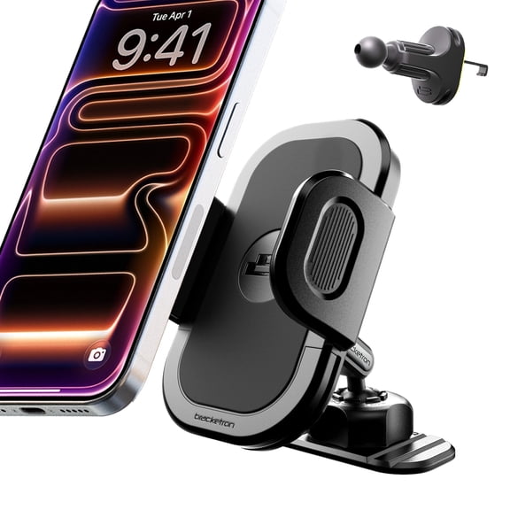 Bracketron 2-in-1 Universal Car Phone Holder Mount – Air Vent   3M Adhesive Dashboard Base Compatible | 360° Rotating TripGrip Cradle, One-Touch Secure Grip, 3.5" Expansion | Fits Most Smartphones