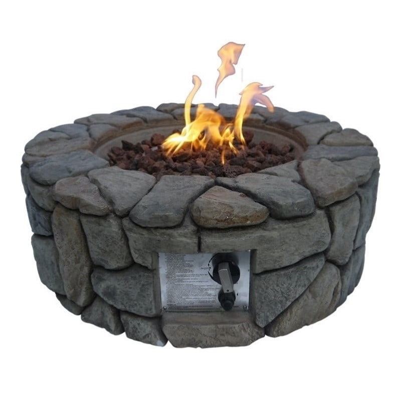 Peaktop Stone Gas Outdoor Firepit by Teamson Design