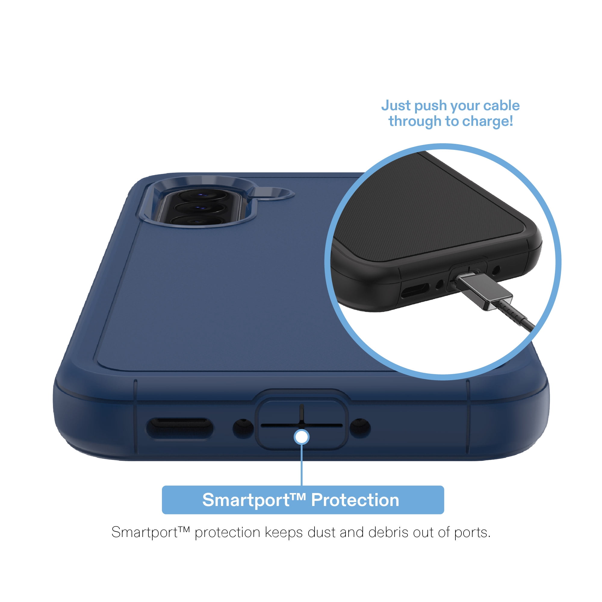 onn Rugged Phone Case for Samsung Galaxy A37 5G / A36 5G - Navy Blue