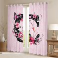 thumbnail image 2 of Erosebridal Initial C Blackout Curtains Set of 2 (52x84 Each) for Kids, Pink Groovy Flower Window Curtains, 2 of 6