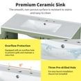 thumbnail image 5 of viswild 36" Bathroom Vanity with Soft Close Doors, 3 Drawers & Adjustable Shelf - Ceramic Sink, Overflow Protection, Gold Handles for Small Bathroom, Green, 5 of 14