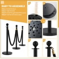 thumbnail image 3 of EDTara Silver Crowd Control Stanchions, 4/6PCS Set with Black Velvet Ropes & Weighted Base, Queue Barriers for Events, Parties, Weddings**, 3 of 8