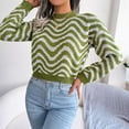 thumbnail image 6 of HAPIMO Womens Sweaters Fall Fashion Long Sleeve Crewneck Knitwear Colorblocked Casual Jumper Striped Pullover Sweaters for Women Green S, 6 of 7