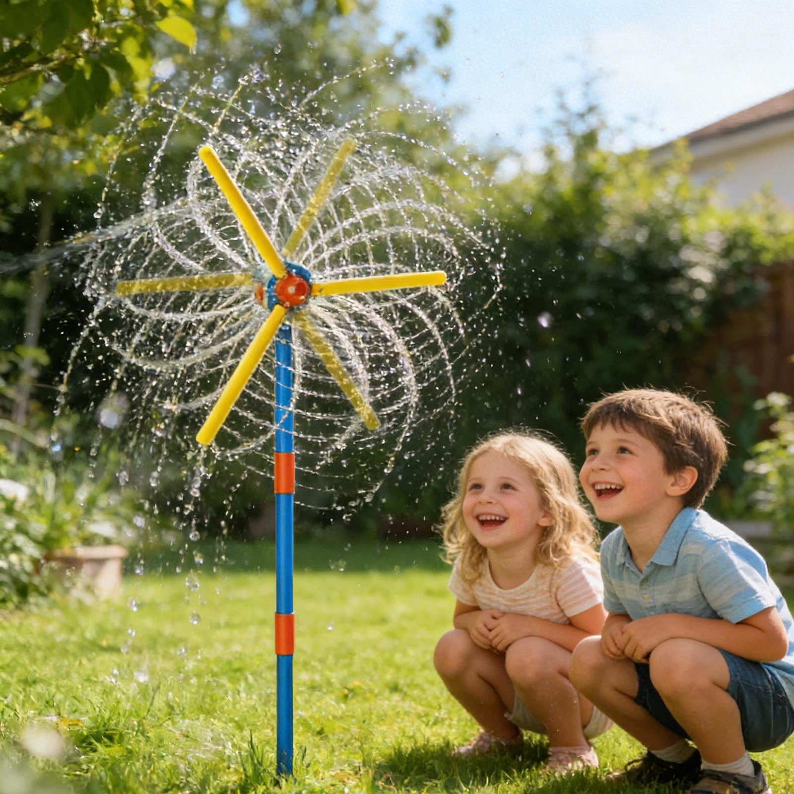 Windmill Garden Sprinkler 360 Degree Rotating Sprinkler Yard Sprinkler Lawn Irrigation Sprinkler with Windmill Design Ideal for Garden Patio and Backyard Use