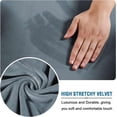 thumbnail image 2 of H.VERSAILTEX Plush Velvet 4-Piece Sofa Slipcover, Stretch Elastic Furniture Protector, Fits 98–105 Inch Extra Large 3-Cushion Couch, Stone Blue, 2 of 6