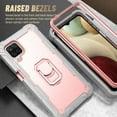 thumbnail image 6 of Dteck Case for Samsung Galaxy A12 6.5-inch,Shockproof Rugged Rubber Armor 3-Layer Protection Case Hybrid Hard PC Back With Ring Holder Kickstand Cover,Gray+Rosegold, 6 of 6